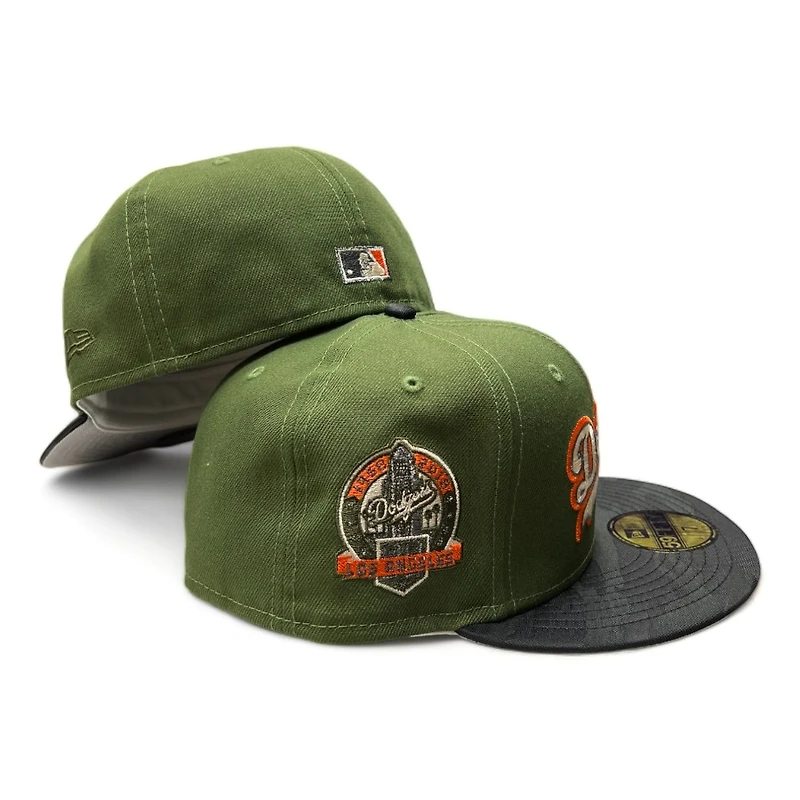 Los Angeles Dodgers Green Black Camo Militant Pack 60th Patch Gray UV 59FIFTY Fitted Hat
