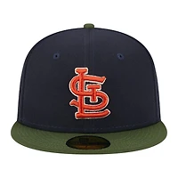 St. Louis Cardinals Navy Green Two Tone Sprouted Collection Gray UV New Era 59FIFTY Fitted Hat
