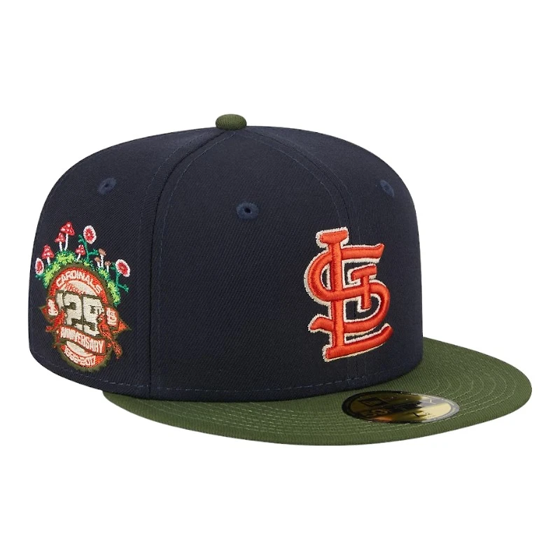 St. Louis Cardinals Navy Green Two Tone Sprouted Collection Gray UV New Era 59FIFTY Fitted Hat