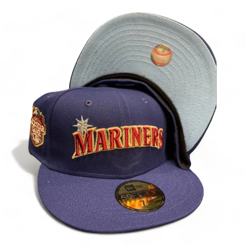 Seattle Mariners Purpple 2023 All Star Game Patch Gray UV New Era 59FIFTY Fitted Hat