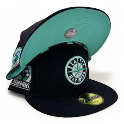 Seattle Mariners Black 30th Anniversary Patch Teal UV New Era 59FIFTY Fitted Hat