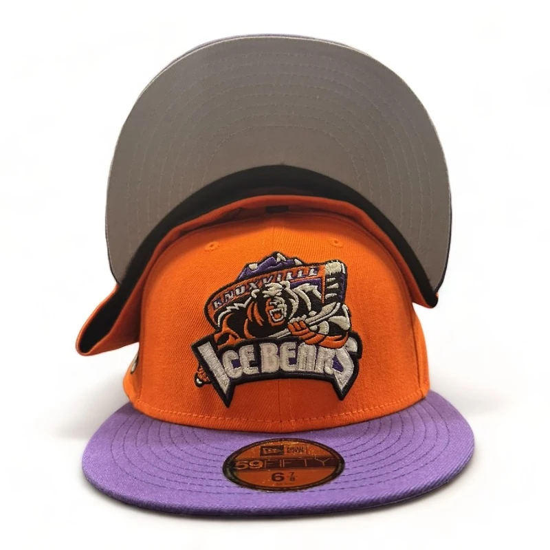 Knoxville Ice Bears Orange Purple 2002 Patch SPHL New Era 59FIFTY Fitted Hat