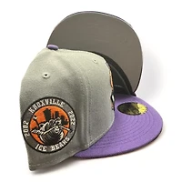 Knoxville Ice Bears Storm Gray Purple 2002 Patch SPHL New Era 59FIFTY Fitted Hat