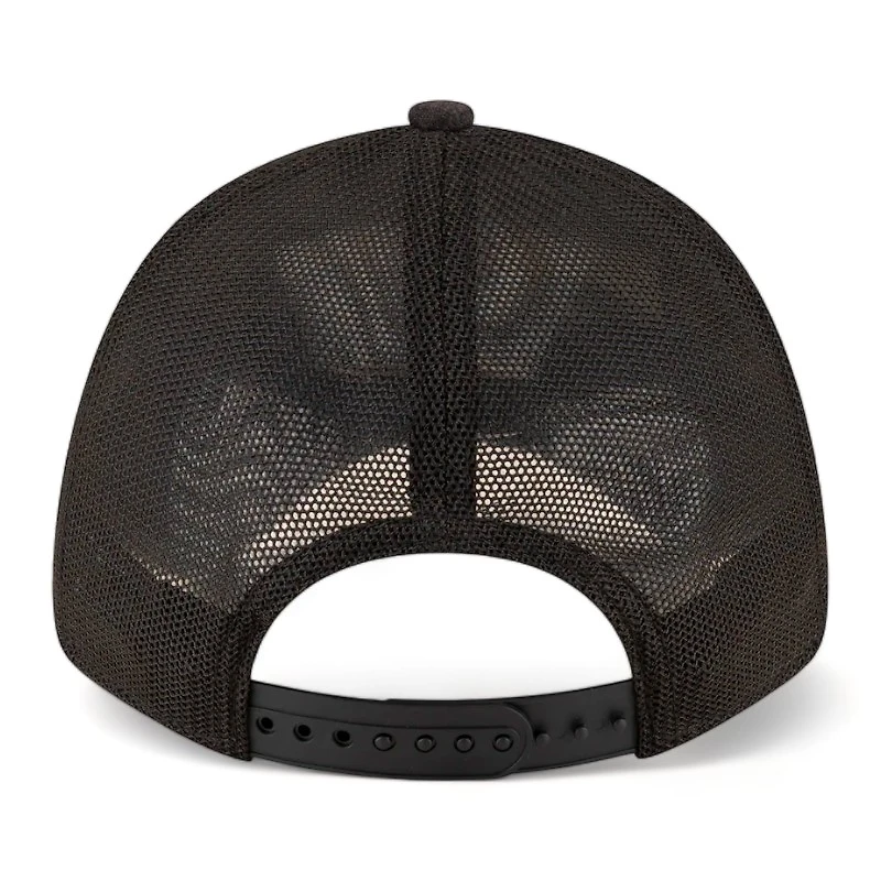 San Francisco 49ers Heather Black Super Bowl LVIII New Era 9FORTY Trucker Adjustable Hat