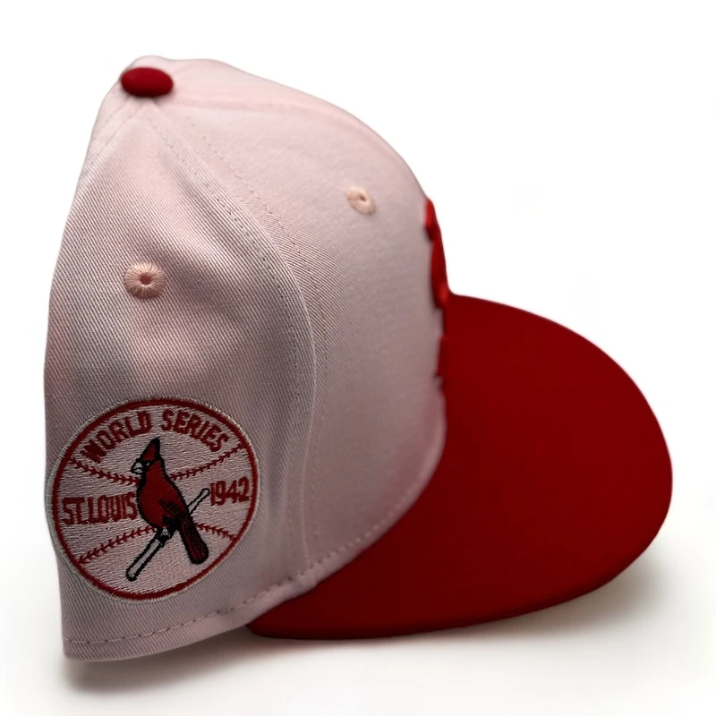 St. Louis Cardinals Pink Red Two Tone 1942 WS Patch New Era 59FIFTY Fitted Hat
