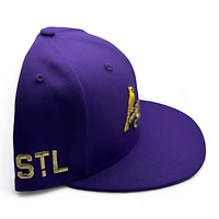 St. Louis Cardinals Purple Mardi Gras STL Patch Green UV New Era 59FIFTY Fitted Hat