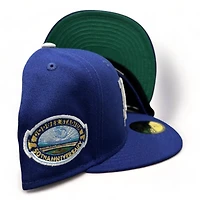Los Angeles Dodgers Blue Cascading Logo 50th Anniversary Patch Green UV New Era 59FIFTY Fitted Hat