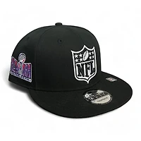 NFL Logo Black SB LVIII Patch NFL New Era 9FIFTY Snapback Hat