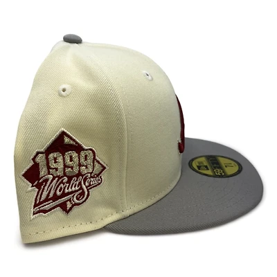 Atlanta Braves Roses are Red Pack 1999 WS Patch Maroon UV New Era 59FIFTY Fitted Hat