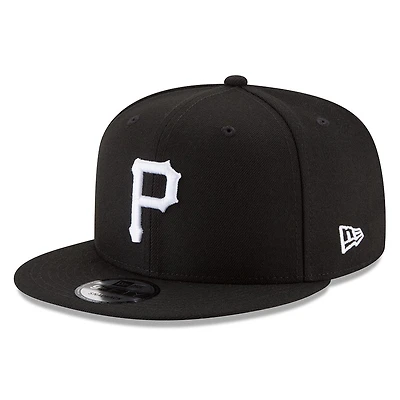 Pittsburgh Pirates Black and White Basic New Era 9FIFTY Snapback Hat