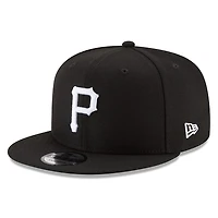 Pittsburgh Pirates Black and White Basic New Era 9FIFTY Snapback Hat