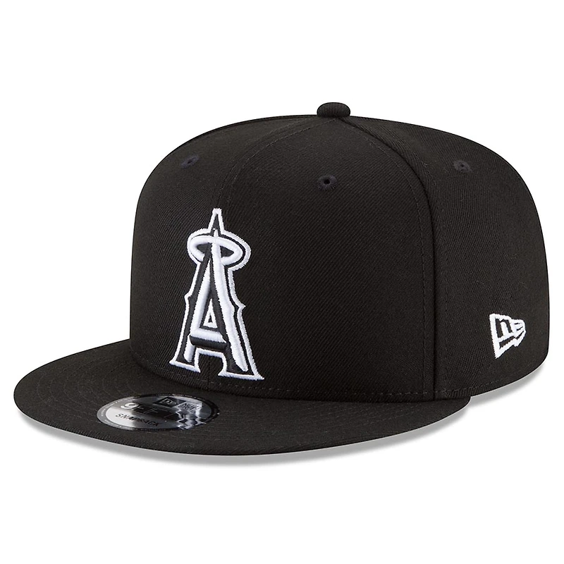 Los Angeles Angels Black and White Basic New Era 9FIFTY Snapback Hat