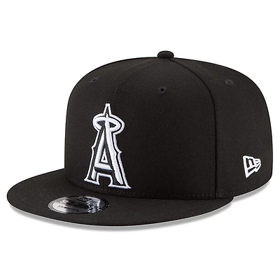 Los Angeles Angels Black and White Basic New Era 9FIFTY Snapback Hat