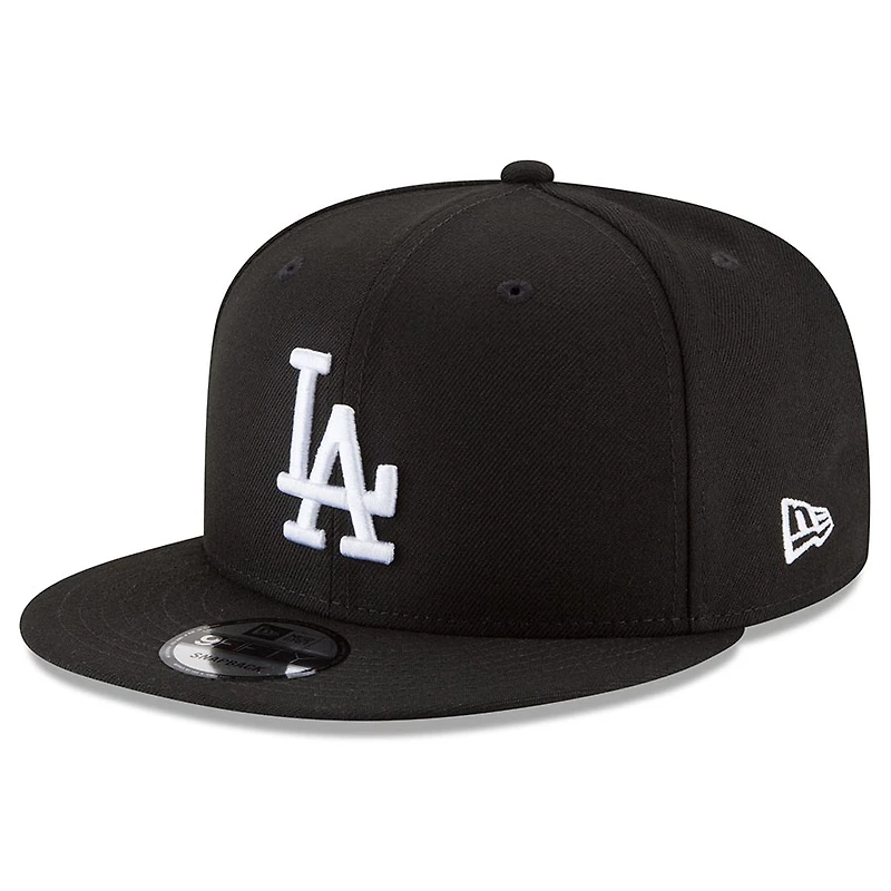 Los Angeles Dodgers Black and White Basic New Era 9FIFTY Snapback Hat