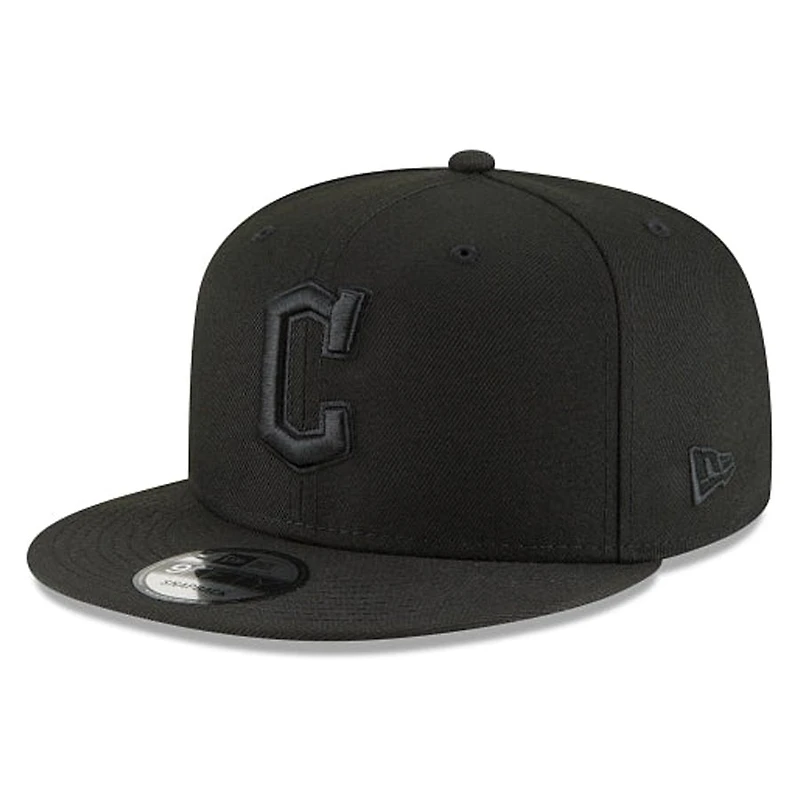 Cleveland Guardians Black on Black Basic New Era 9FIFTY Snapback Hat