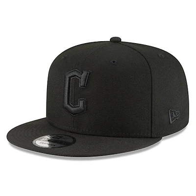 Cleveland Guardians Black on Black Basic New Era 9FIFTY Snapback Hat