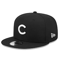 Chicago Cubs Black and White Basic New Era 9FIFTY Snapback Hat