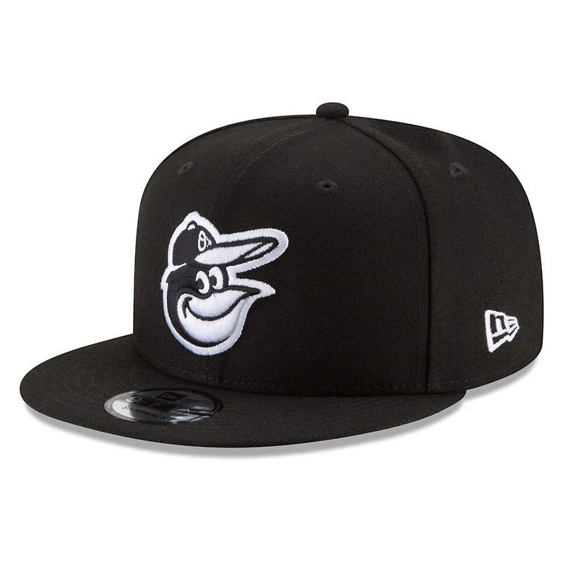 Baltimore Orioles Black and White Basic New Era 9FIFTY Snapback Hat