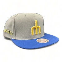 Seattle Mariners Gray Blue Two Tone Mariners Patch Mitchell and Ness O.G. Snapback Hat