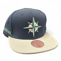 Seattle Mariners Navy Cream Two Tone Mariners Patch Mitchell and Ness O.G. Snapback Hat