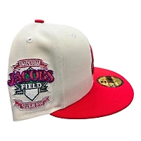 Cleveland Indians Chrome Red Two Tone Jacobs Field Patch Green UV New Era 59FIFTY Fitted Hat