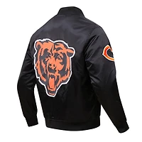 Chicago Bears Black Pro Standard Big Logo Satin Jacket
