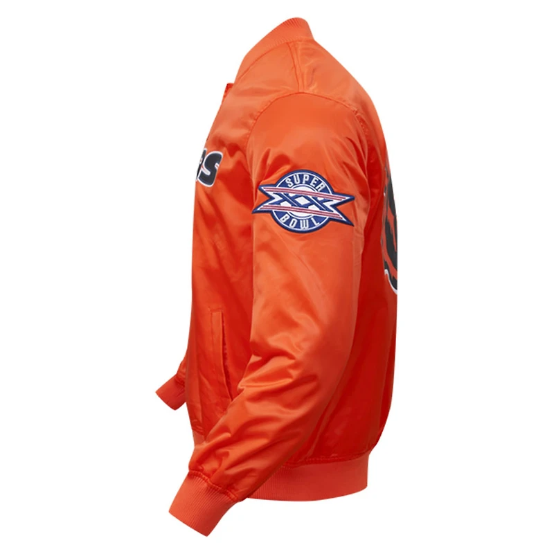 Chicago Bears Orange Pro Standard Big Logo Satin Jacket