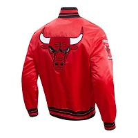 Chicago Bulls Red Retro Pro Standard Big Rib Satin Jacket