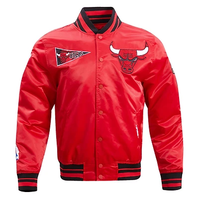 Chicago Bulls Red Retro Pro Standard Big Rib Satin Jacket