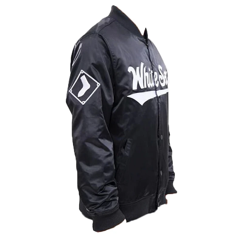 Chicago White Sox Black Pro Standard Big Logo Satin Jacket