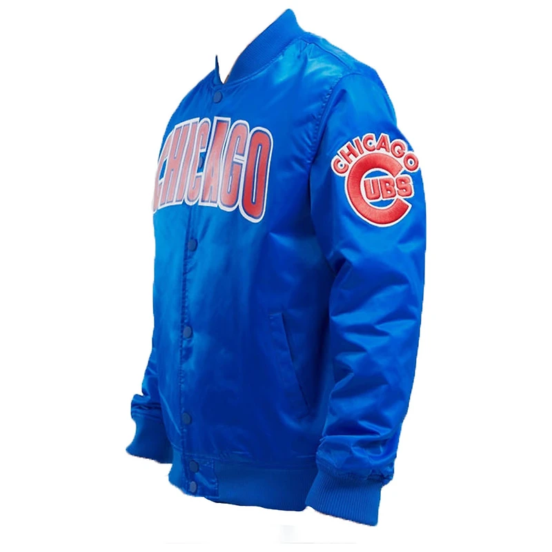 Chicago Cubs Blue Pro Standard Big Logo Satin Jacket