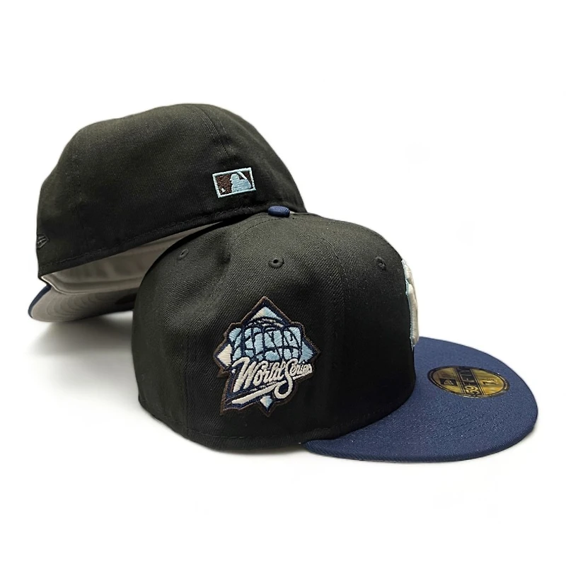 New York Yankees Black Midnight Navy Two Tone 1999 WS Patch Gray UV 59FIFTY Fitted Hat