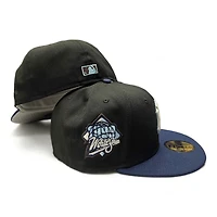 New York Yankees Black Midnight Navy Two Tone 1999 WS Patch Gray UV 59FIFTY Fitted Hat