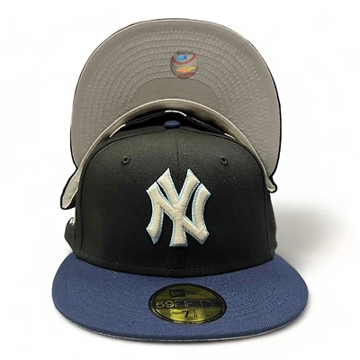 New York Yankees Black Midnight Navy Two Tone 1999 WS Patch Gray UV 59FIFTY Fitted Hat