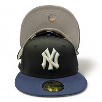 New York Yankees Black Midnight Navy Two Tone 1999 WS Patch Gray UV 59FIFTY Fitted Hat