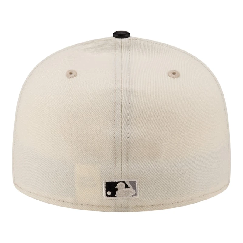 Chicago White Sox Chrome Black Leather Visor New Era 59FIFTY Fitted Hat