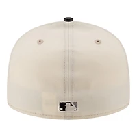 Chicago White Sox Chrome Black Leather Visor New Era 59FIFTY Fitted Hat