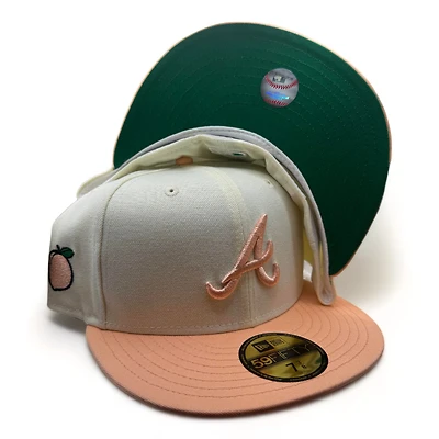 Atlanta Braves Chrome Peach Two Tone SIde Patch Green UV New Era 59FIFTY Fitted Hat