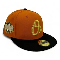 Baltimore Orioles Rust and Black Swavey Pack 1998 Inaugural Year Patch Icy Blue UV New Era 59Fifty Fitted Hat