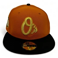 Baltimore Orioles Rust and Black Swavey Pack 1998 Inaugural Year Patch Icy Blue UV New Era 59Fifty Fitted Hat