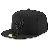 Washington Nationals Black on Basic New Era 59FIFTY Fitted Hat
