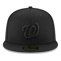 Washington Nationals Black on Basic New Era 59FIFTY Fitted Hat