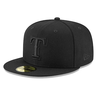 Texas Rangers Black on Basic New Era 59FIFTY Fitted Hat