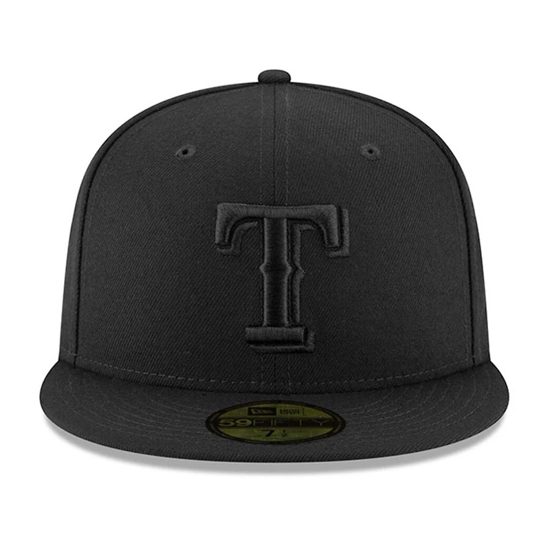 Texas Rangers Black on Basic New Era 59FIFTY Fitted Hat