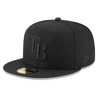 Tampa Bay Rays Black on Basic New Era 59FIFTY Fitted Hat