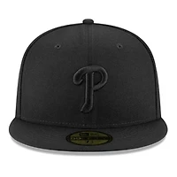 Philadelphia Phillies Black on Basic New Era 59FIFTY Fitted Hat