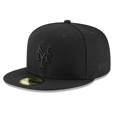 New York Mets Black on Basic Era 59FIFTY Fitted Hat