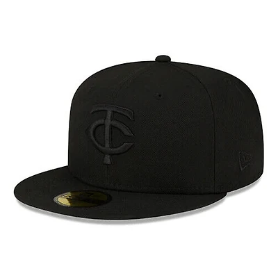 Minnesota Twins Black on Basic New Era 59FIFTY Fitted Hat