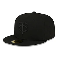 Minnesota Twins Black on Basic New Era 59FIFTY Fitted Hat