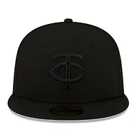 Minnesota Twins Black on Basic New Era 59FIFTY Fitted Hat